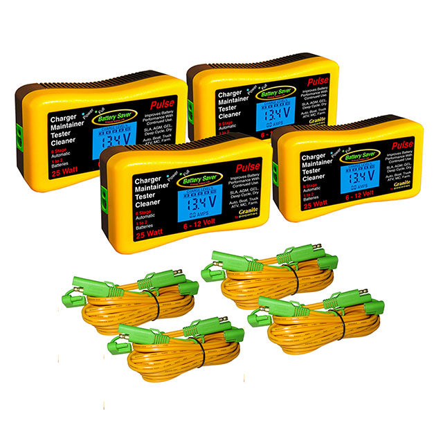 Maintainer, Charger & Tester 4-Pack – 25 Watt (6 & 12 Volt) – 4 PACK (8249)