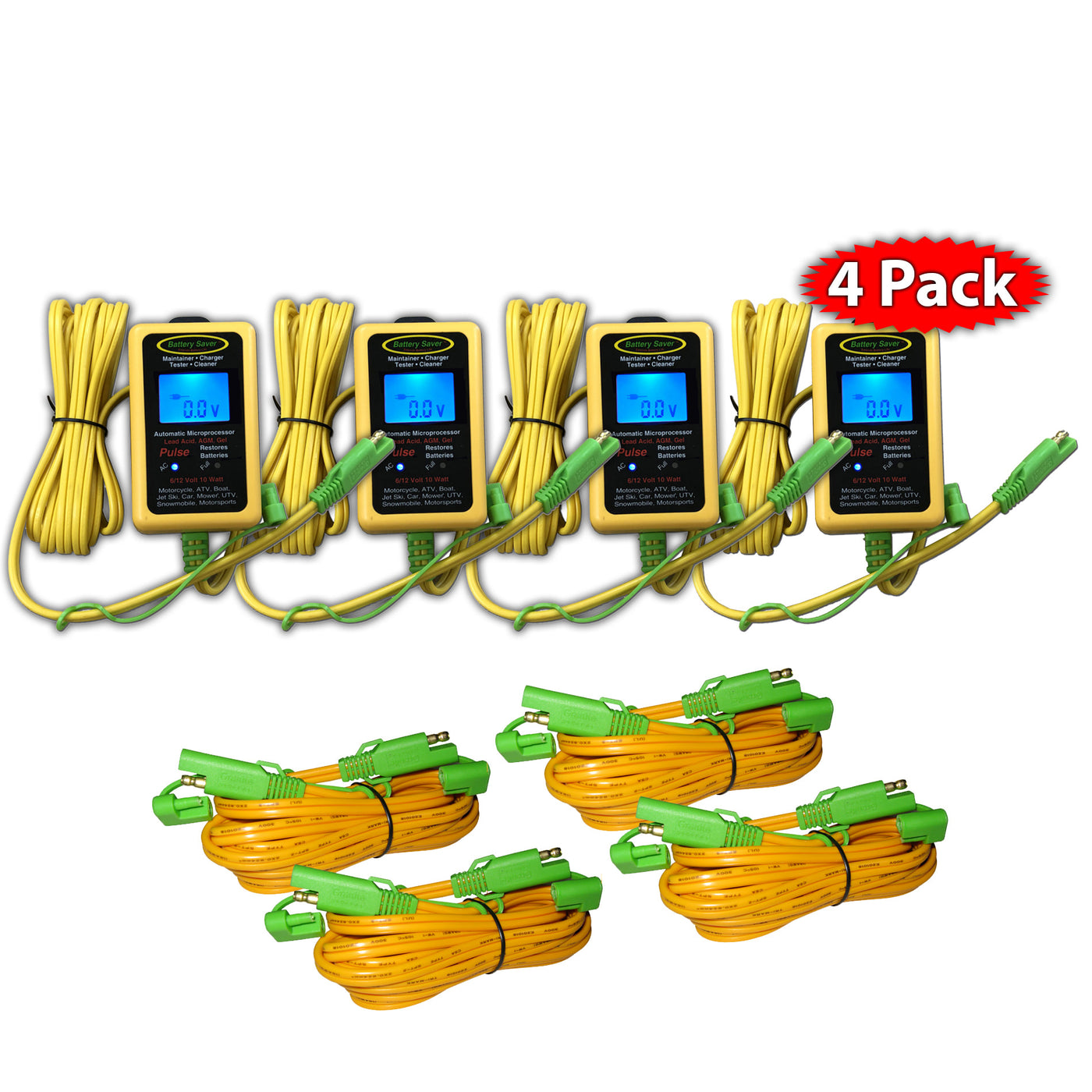 Micro-Maintainer, Cleaner & Tester – 10 Watt (6 & 12 Volt) Four-Pack Bundle (6000)